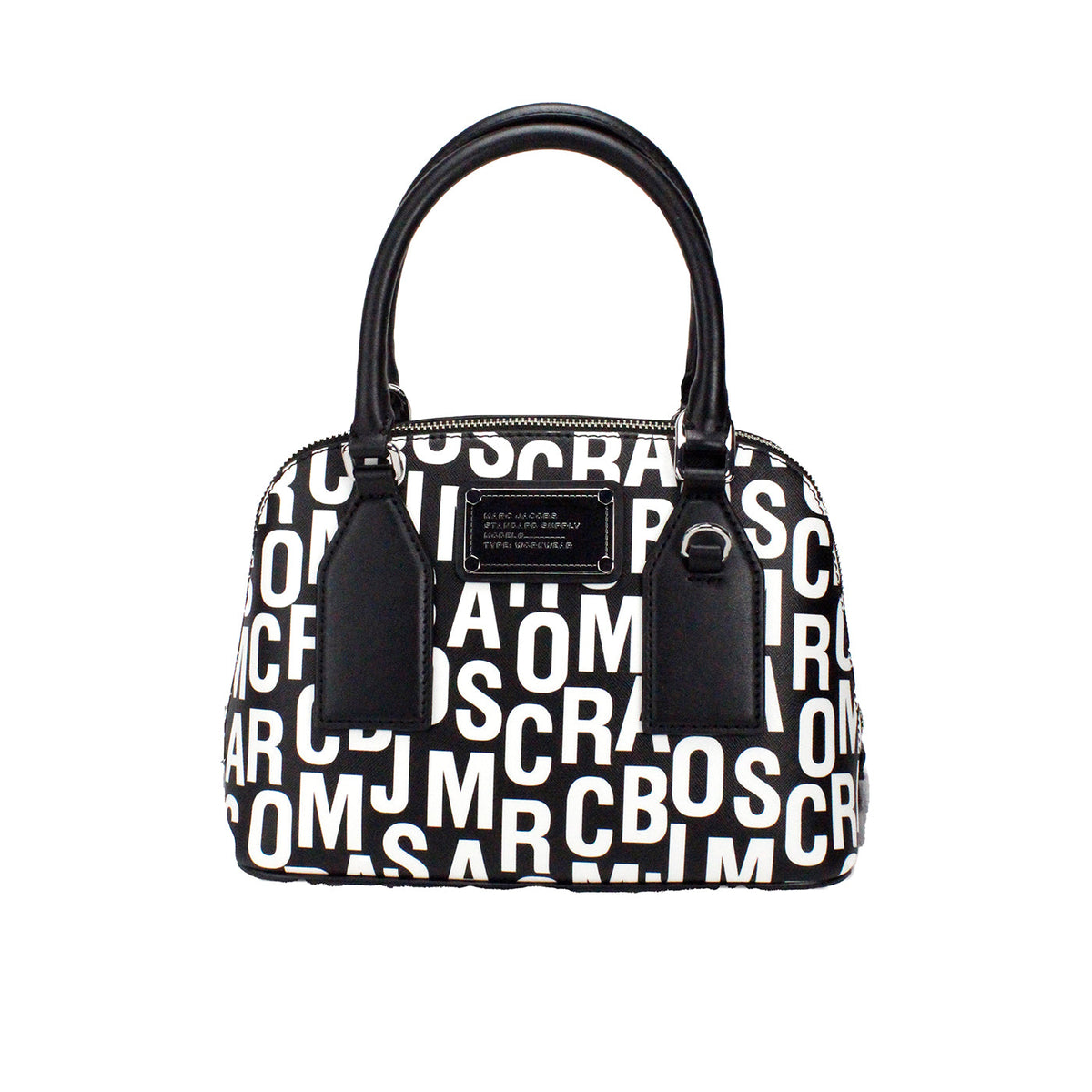 Marc Jacobs Small Monogram Leather Dome Satchel Crossbody Bag