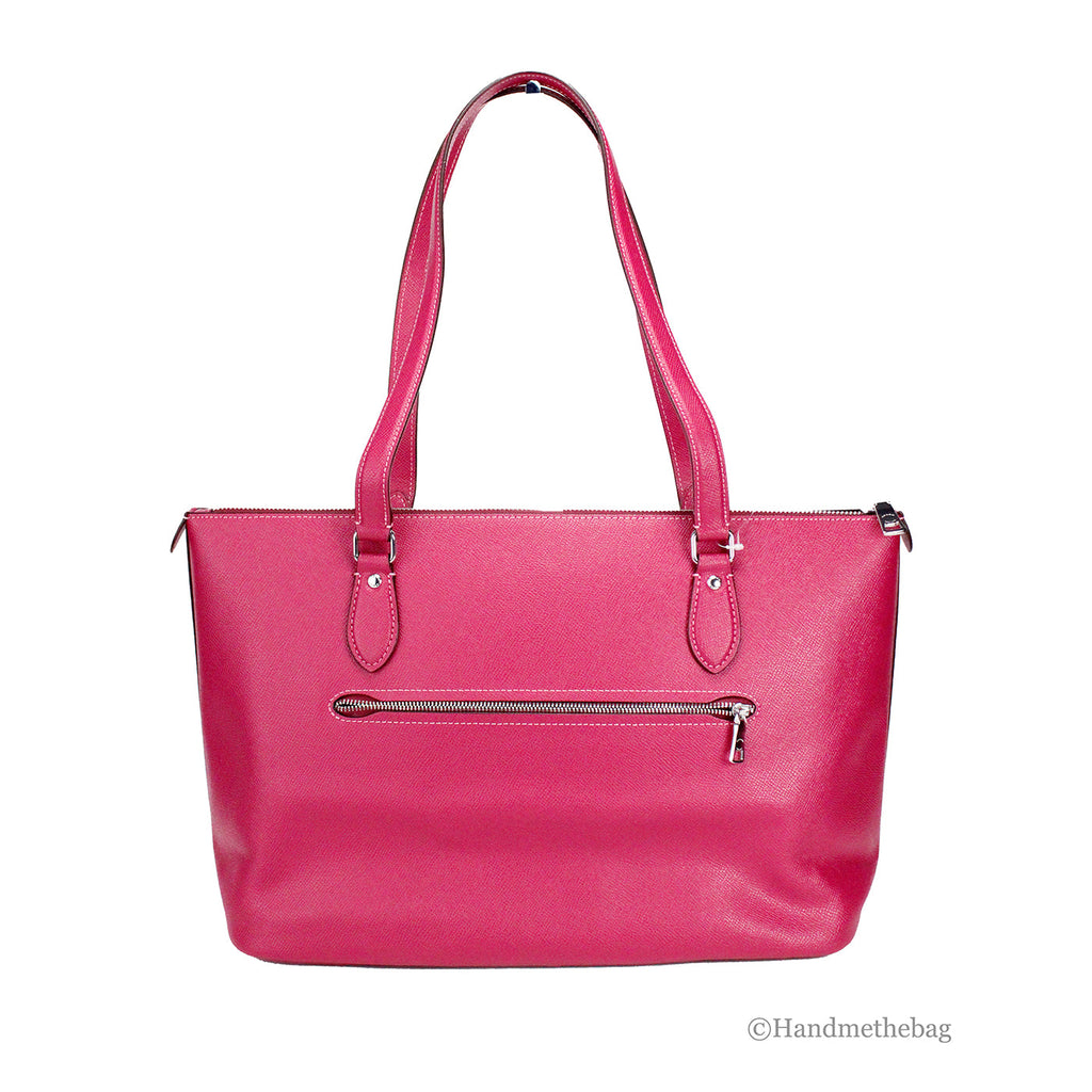 Coach Gallery Crossgrain Leather Bright Violet Tote Bag