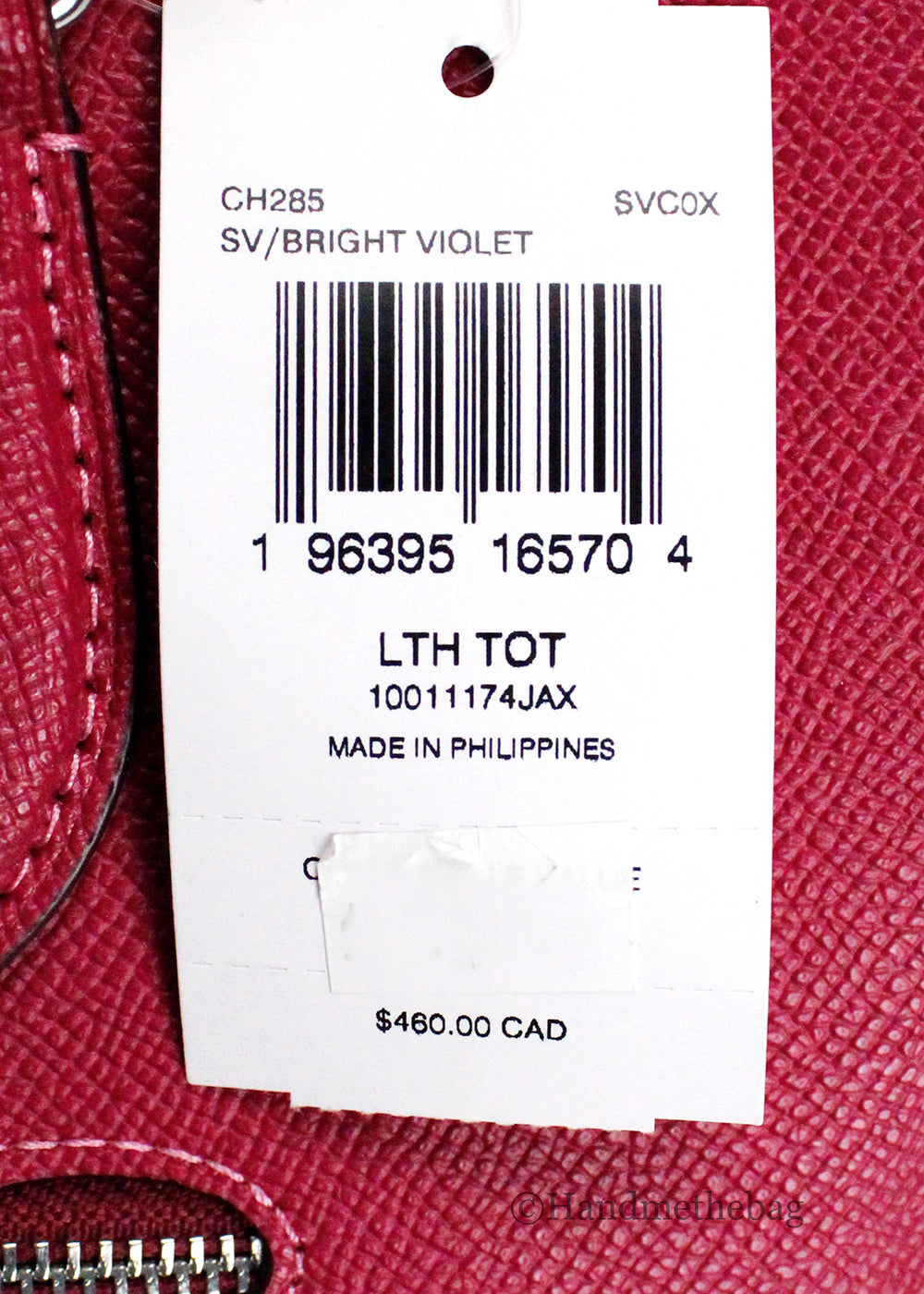 Coach Gallery Crossgrain Leather Bright Violet Tote Bag