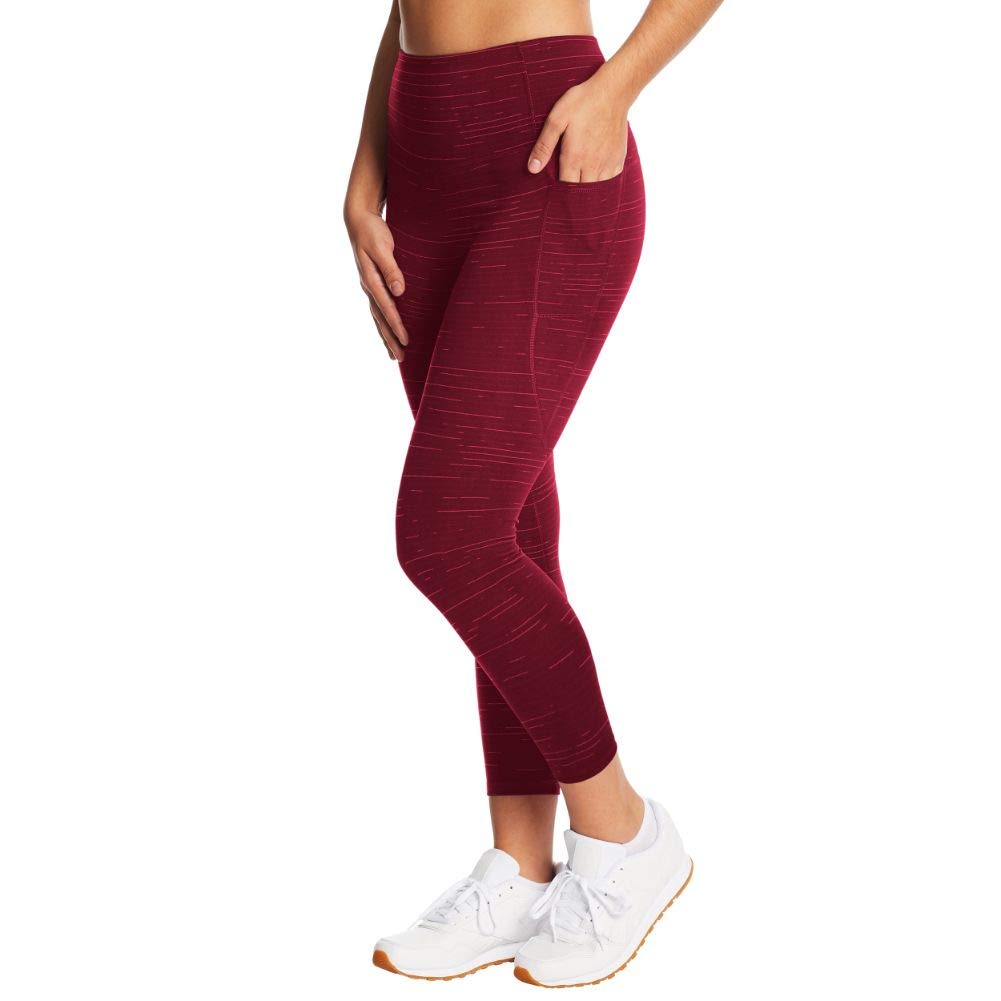 C9 Champion Womens High Waist Cropped Legging Mulled Berry/Patrol Red L