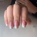 Oblique French Style Manicure Finished Fake Nails