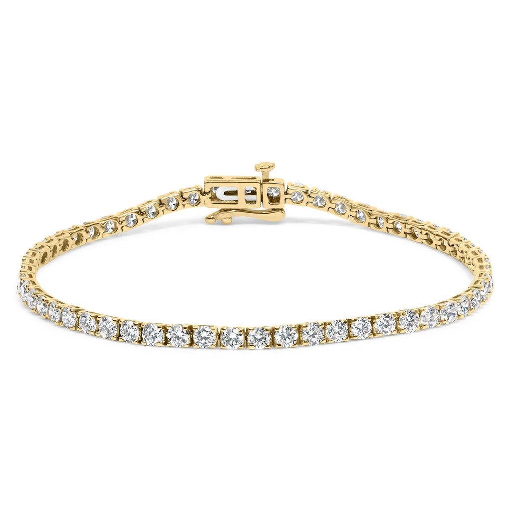 14K Gold 5.0 Cttw Lab Grown Diamond Tennis Bracelet (F-G Color, VS1-VS2 Clarity) - 7.25" Inches