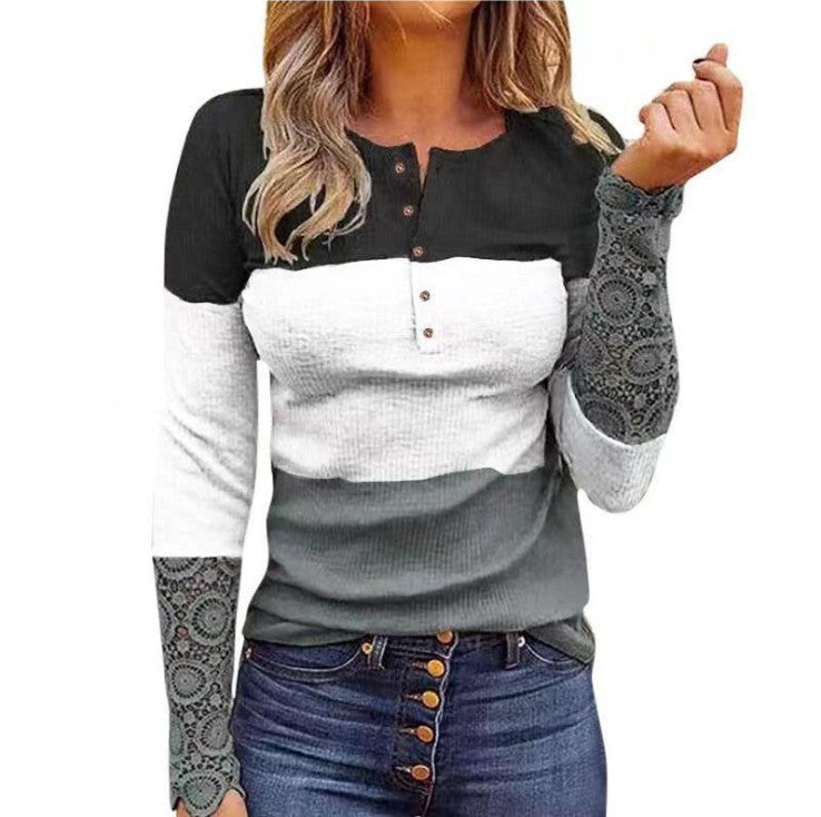Women's Long Sleeve Slim Fit Round Neck Pullover