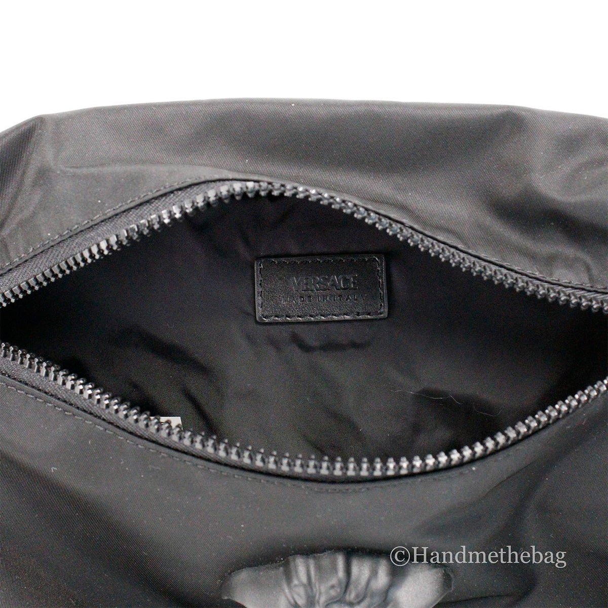 Versace Small Black Nylon Matte Medusa Belt Bag