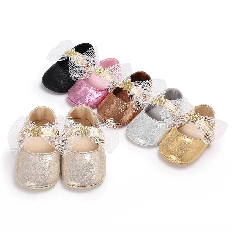 Star Lace Baby Princess Walking Shoes with Soft Sole