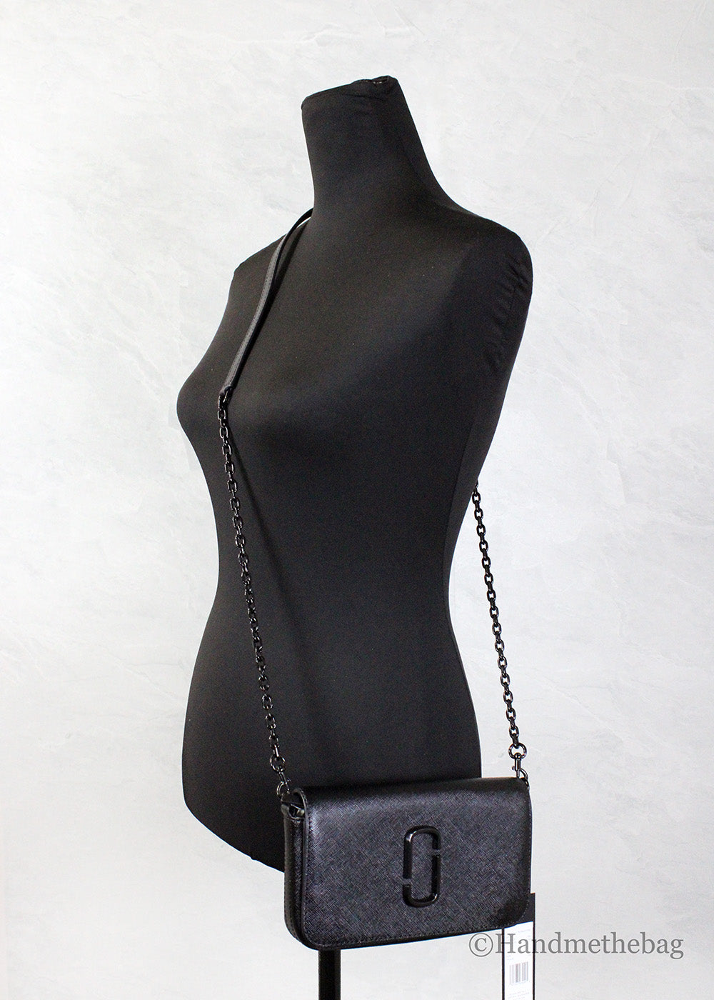 Marc Jacobs The Snapshot Black Leather Chain Crossbody