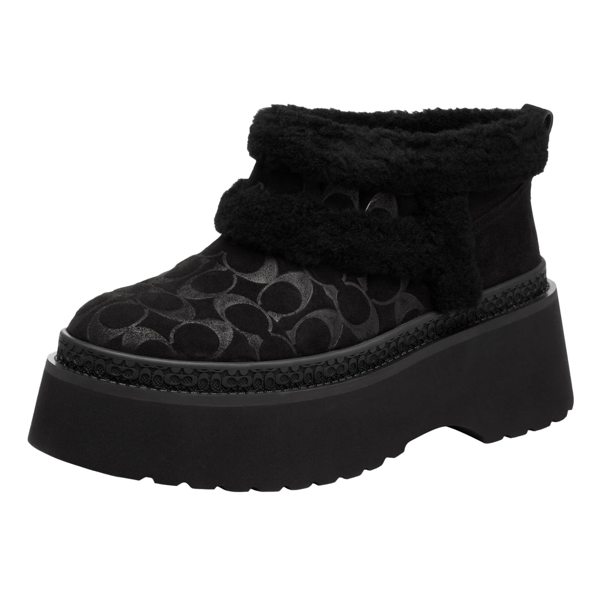Coach Womens Christina Shearling Bootie Black 5