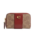 COACH Womens Small Zip Around Card CASE B4/Tan/Ruby One Size