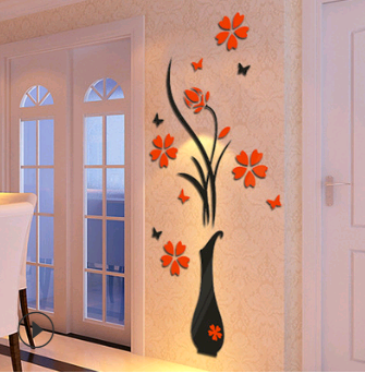 Vase Wall Stickers for TV Background Decor