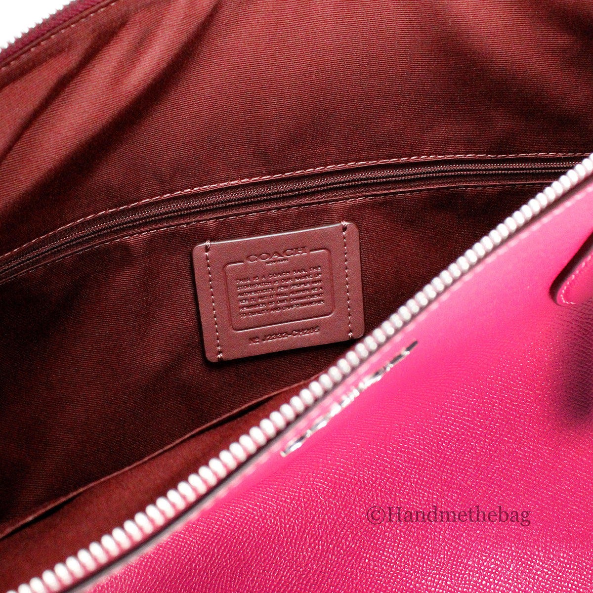 Coach Gallery Crossgrain Leather Bright Violet Tote Bag