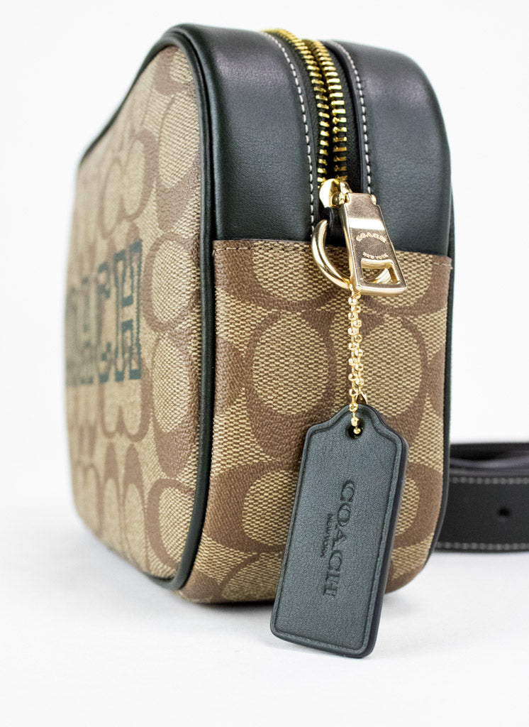 Coach Jamie Medium Varsity Signature Amazon Green Camera Crossbody