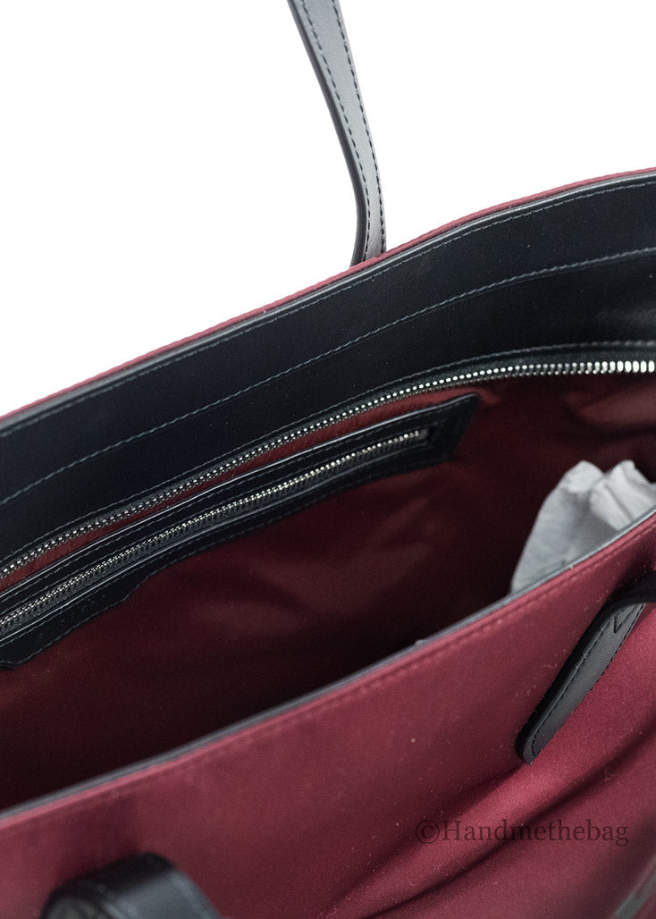 Burberry Medium Burgundy Logo Nylon Tote Shoulder Bag