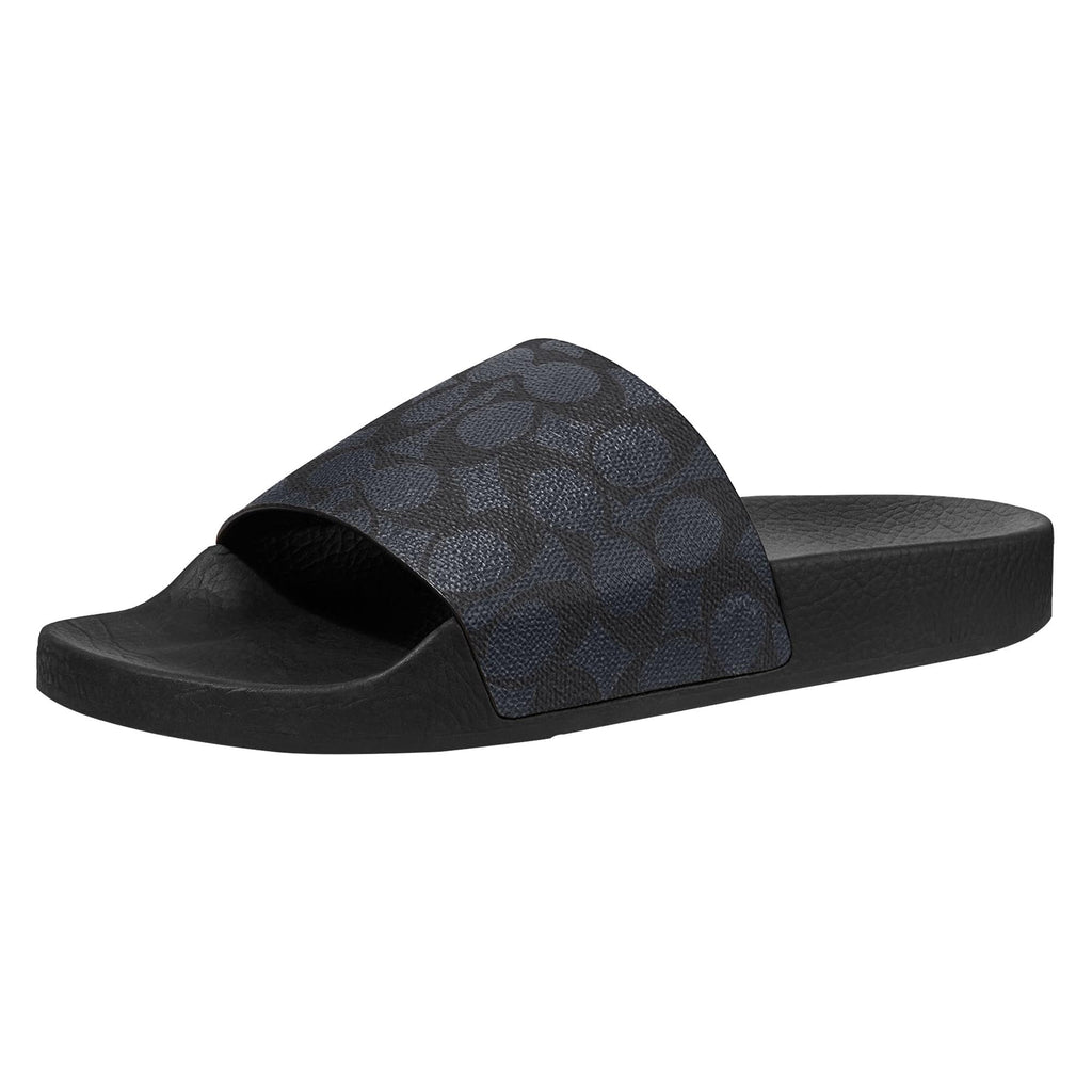 Coach Mens Coated Canvas Pool Slide Sandal Charcoal Signature 12