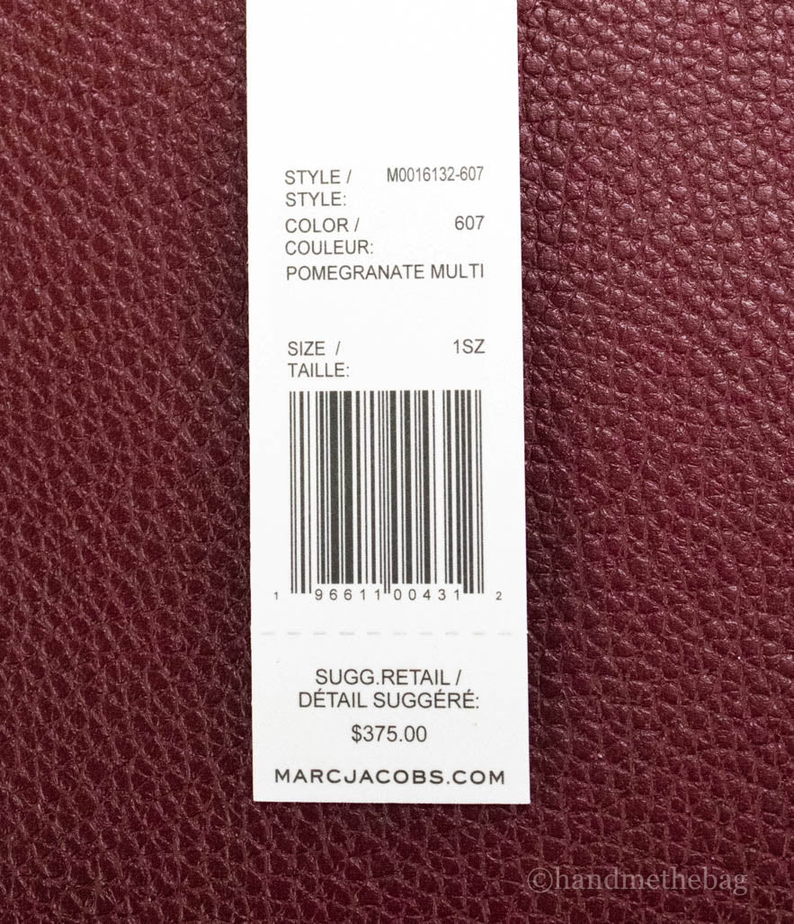 Marc Jacobs Grind Mini Pomegranate Colorblock Leather Tote