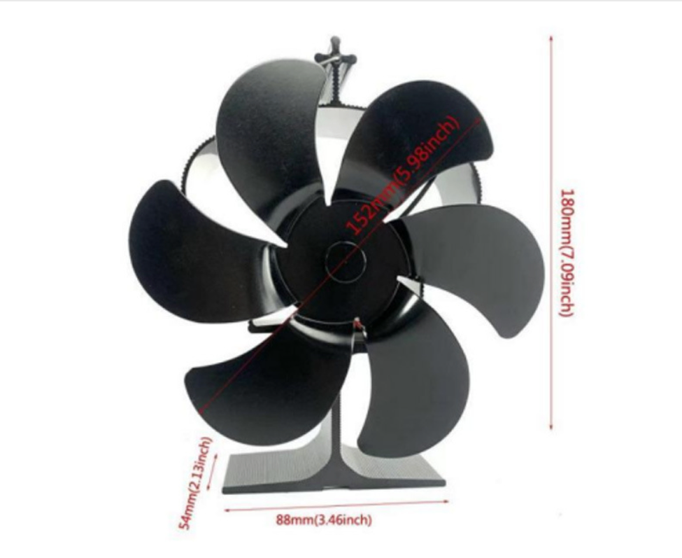 Thermoelectric 6-Blade Stove Fan for Wood Pellets