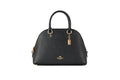 Coach (2553) Katy Medium Black Crossgrain Leather Satchel Dome Handbag