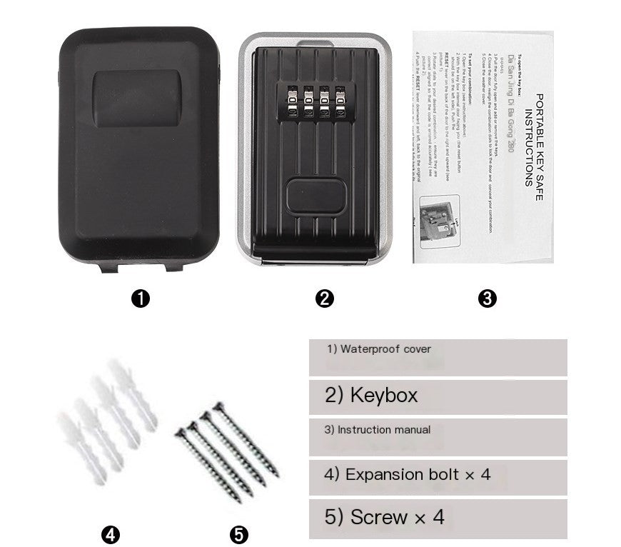 Wall-Mounted Password Box for Outdoor Storage