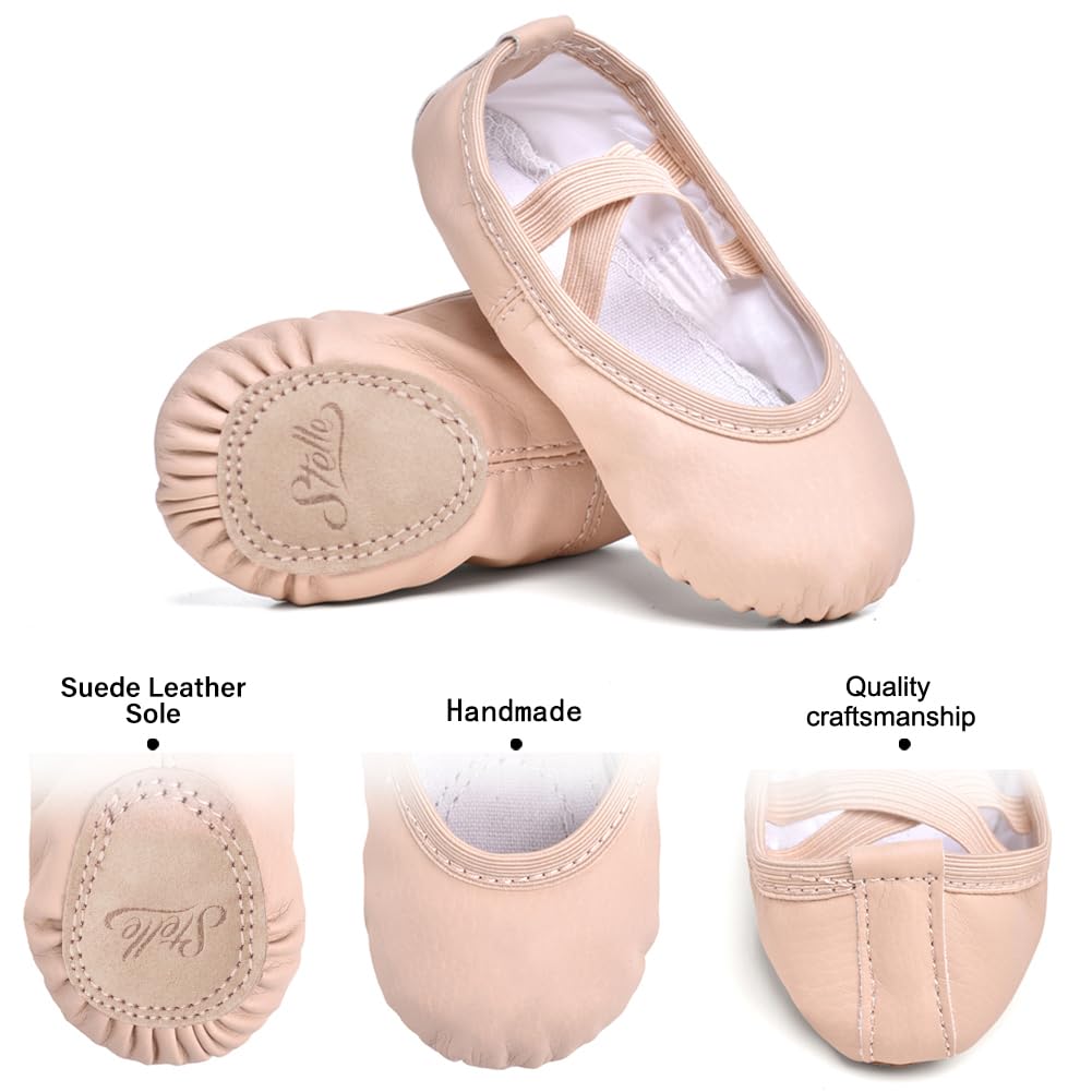 Stelle Girls' Soft Leather Ballet Shoes – Split Sole