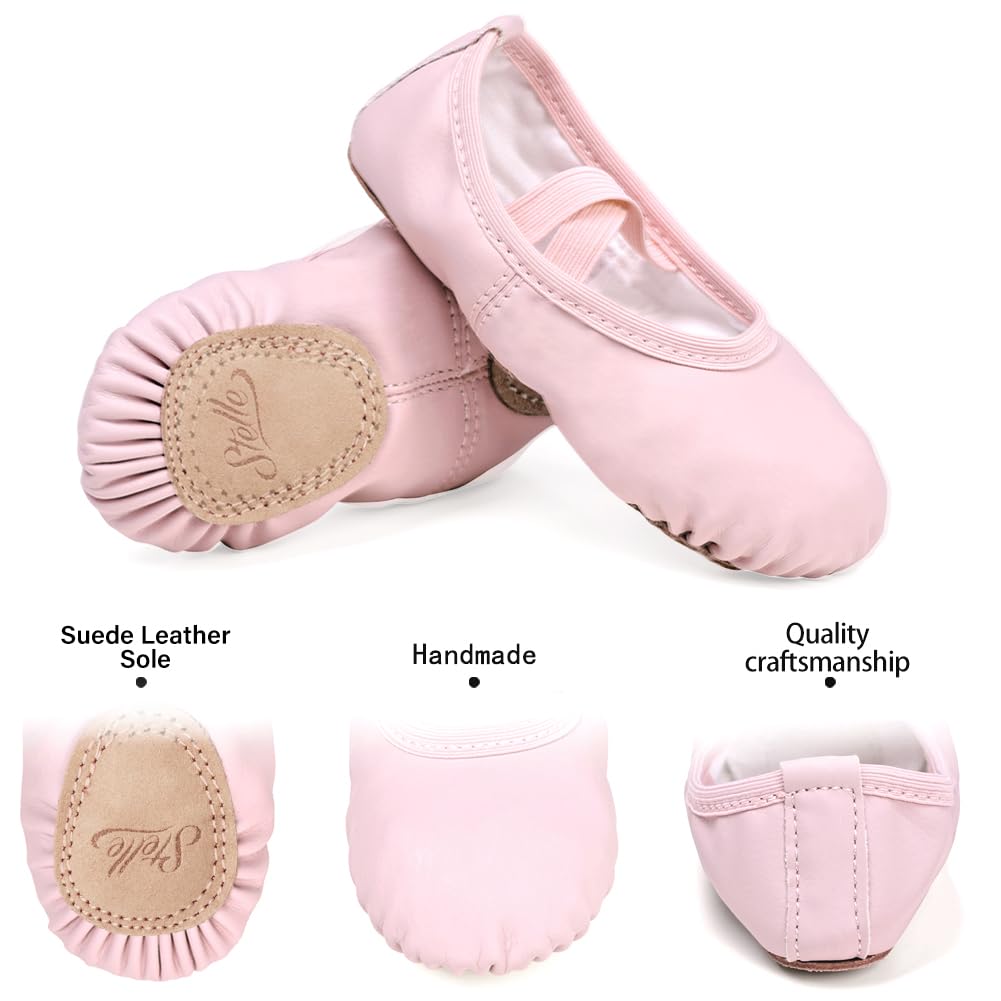 Stelle Girls' Soft Leather Ballet Shoes – Split Sole