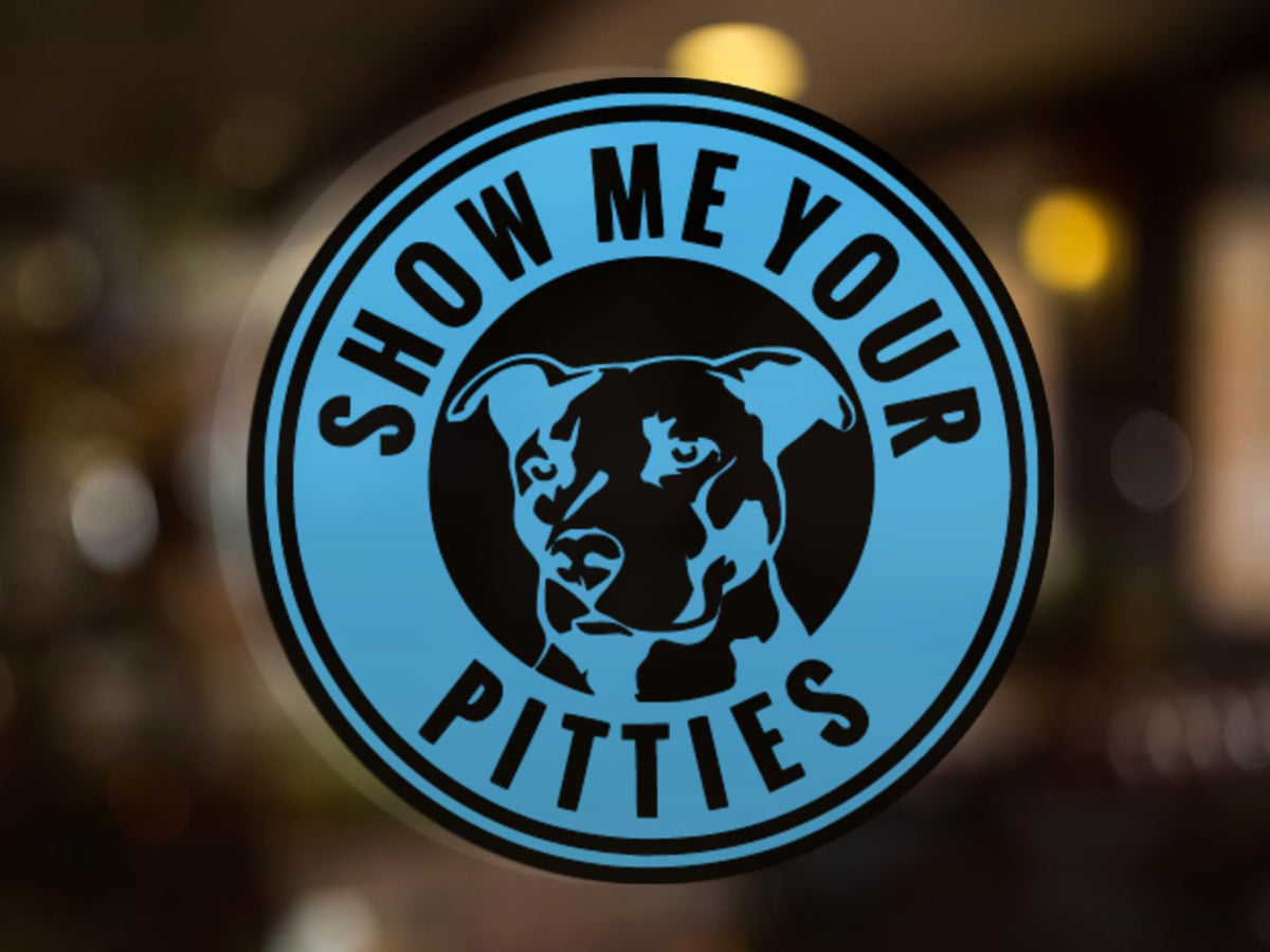 Pitbull Show Me Your Pitties Vinyl Decal Sticker | Cars Trucks Walls Vans Windows Laptops | Light Blue | 5.5 X 5.5 Inches | KCD1836LBL