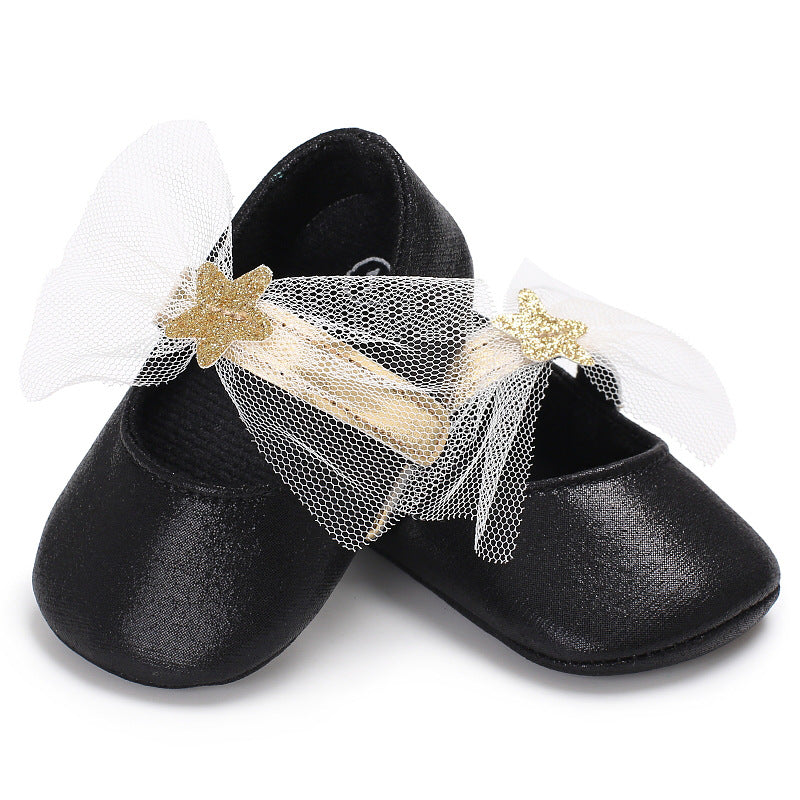 Star Lace Baby Princess Walking Shoes with Soft Sole