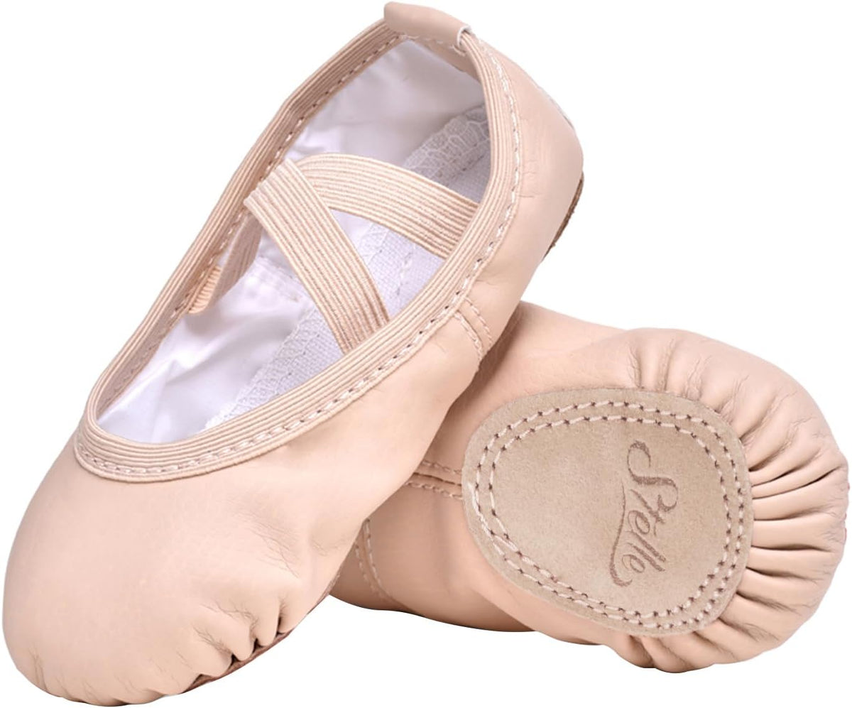 Stelle Girls' Soft Leather Ballet Shoes – Split Sole