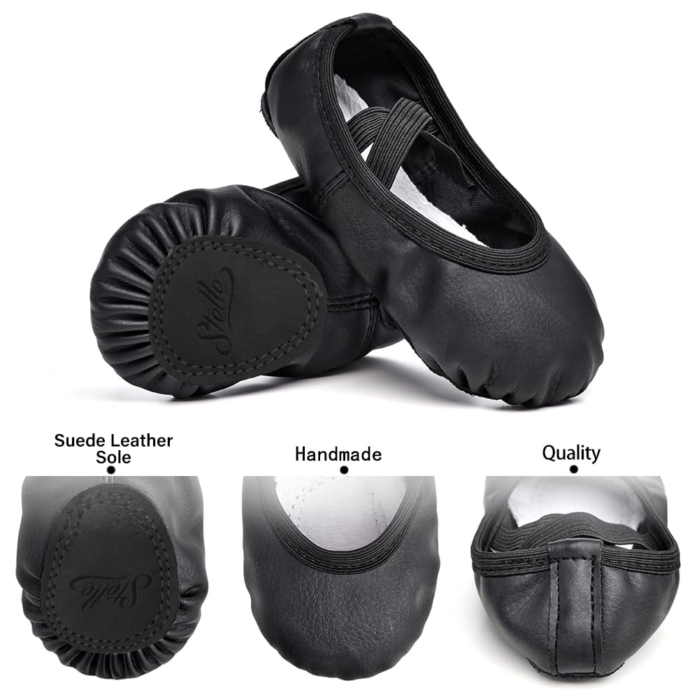 Stelle Girls' Soft Leather Ballet Shoes – Split Sole
