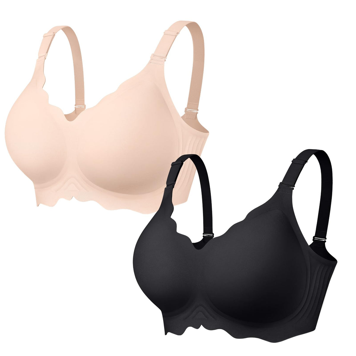 OEAK Women's Wireless Push-Up Convertible Jelly Bra