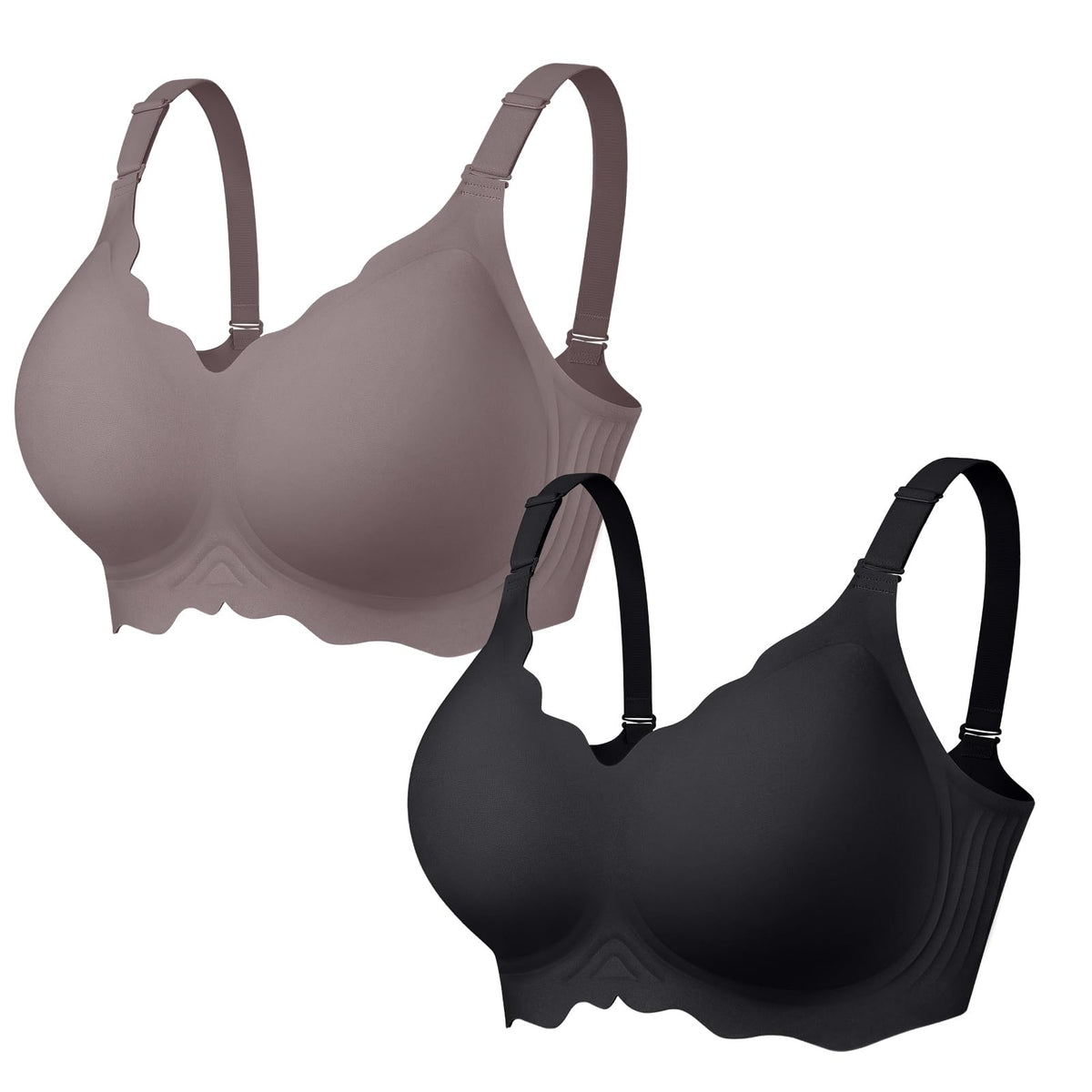 OEAK Women's Wireless Push-Up Convertible Jelly Bra