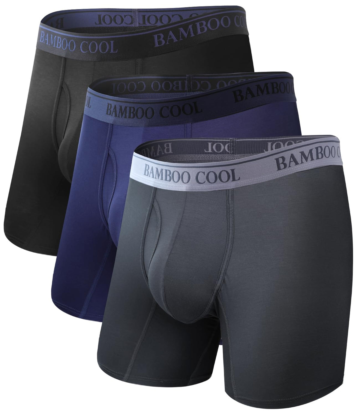 BAMBOO COOL Men's Ultra Breathable Boxer Briefs (Multipack)