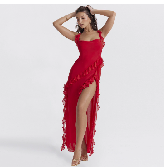 Victoria Ross Maxi Dress with Ruffle Details (One Piece)