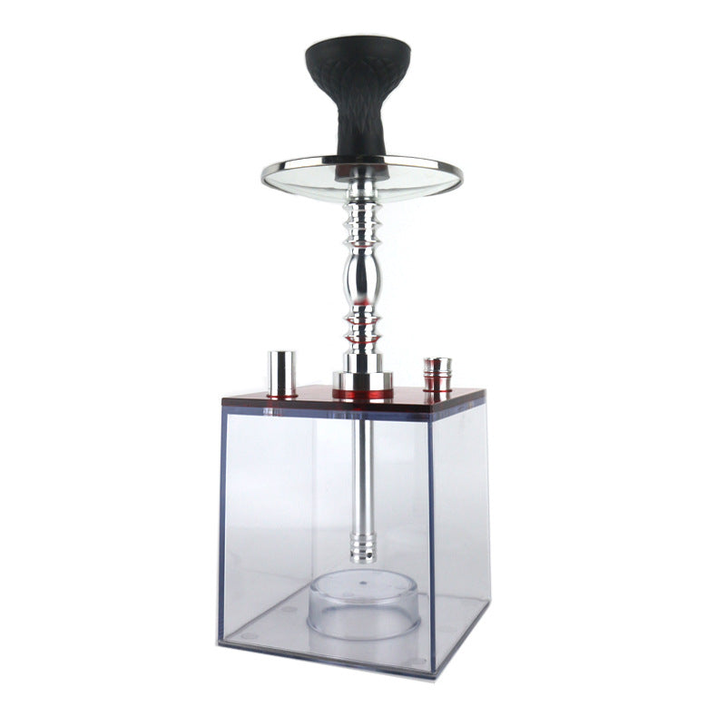 Acrylic Hookah Set with Arabic Square Design