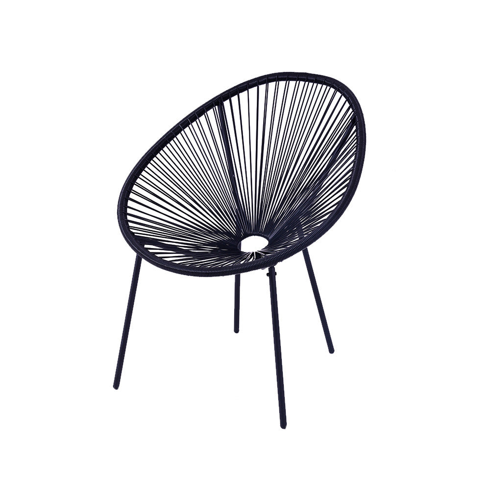 3-Piece Outdoor Patio Rattan Chair Set with Table