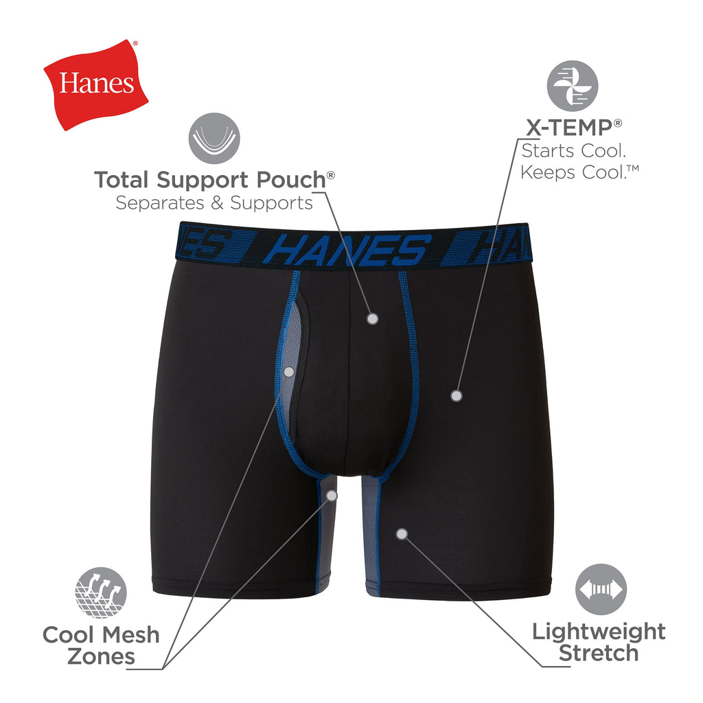 Hanes Men's Total Support Pouch Boxer Briefs (3-Pack)