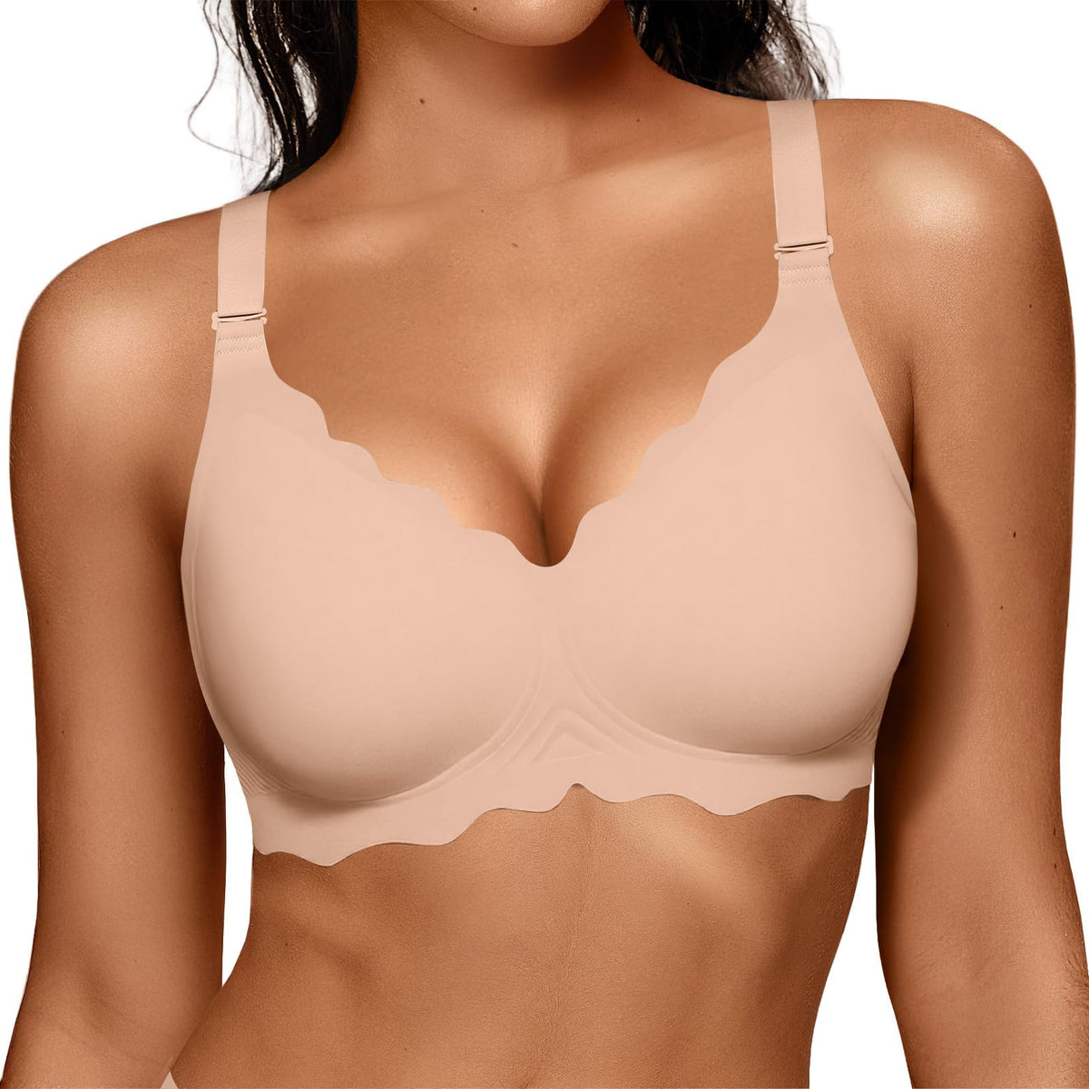 OEAK Women's Wireless Push-Up Convertible Jelly Bra