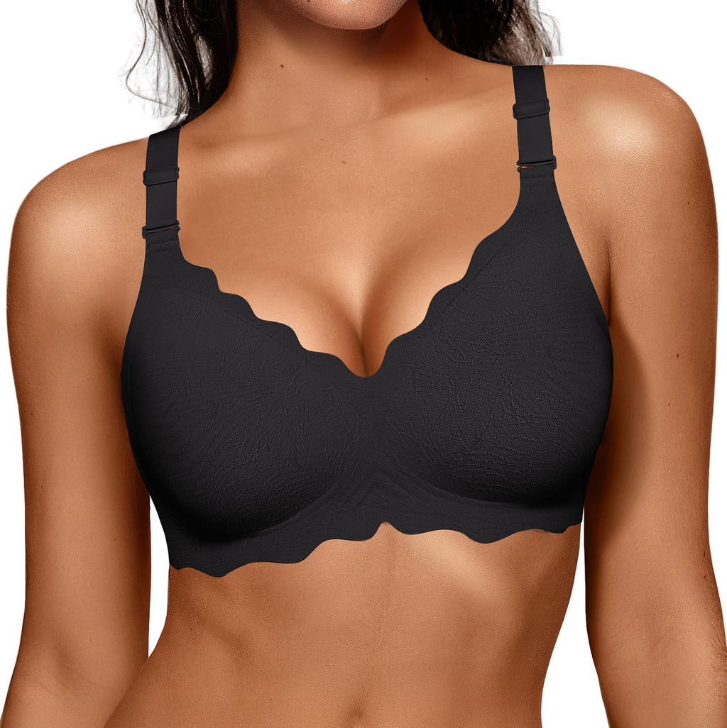 OEAK Women's Wireless Push-Up Convertible Jelly Bra