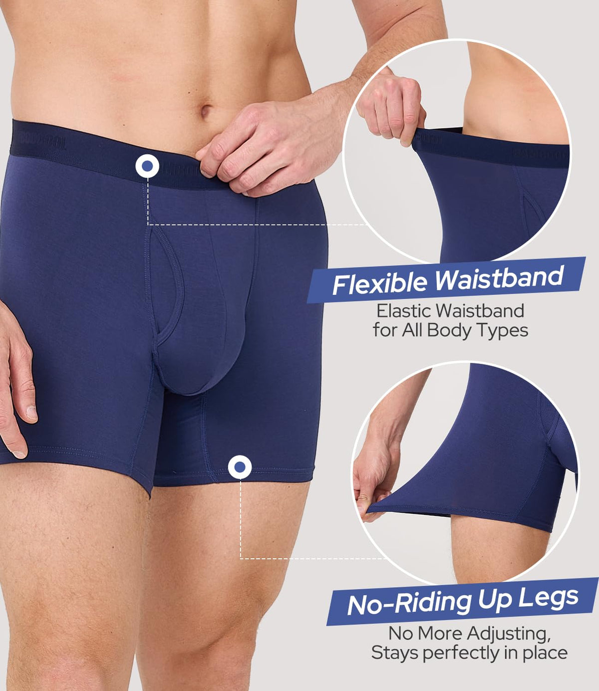 BAMBOO COOL Men's Ultra Breathable Boxer Briefs (Multipack)