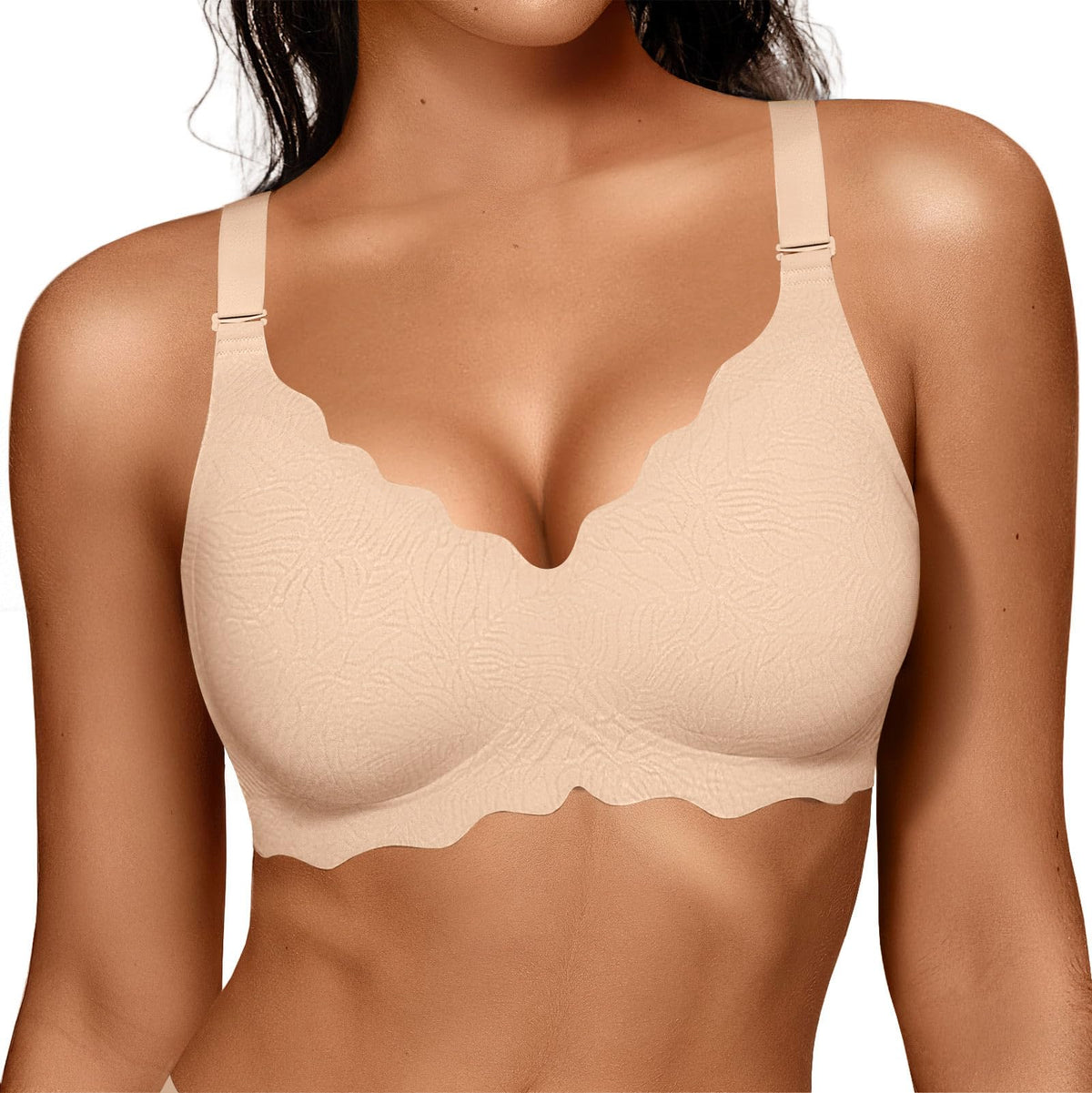 OEAK Women's Wireless Push-Up Convertible Jelly Bra