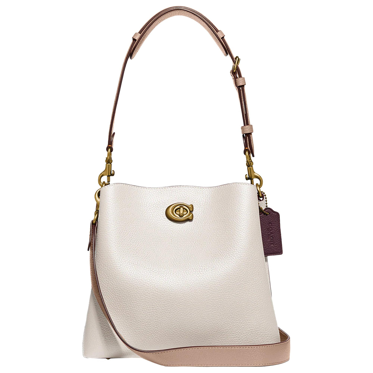 Coach Colorblock Leather Willow Bucket Chalk