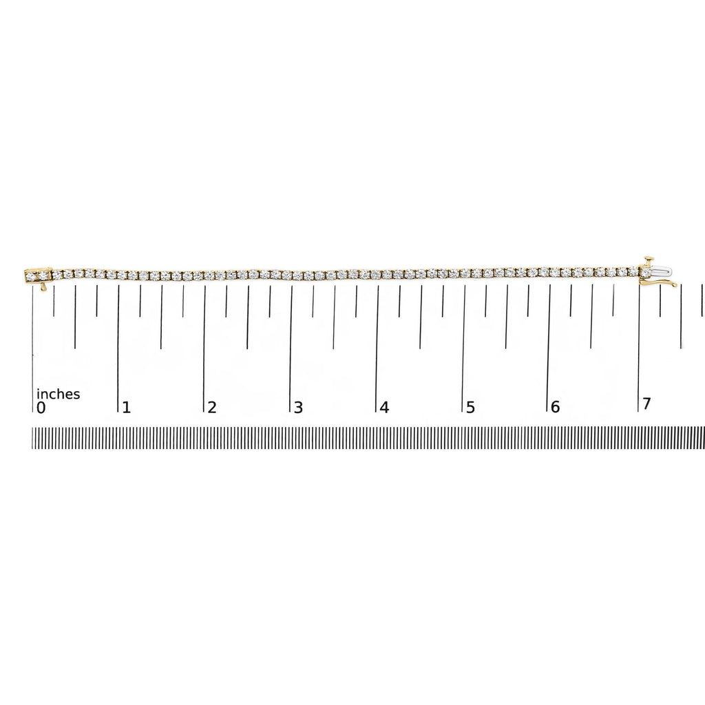 14K Gold 5.0 Cttw Lab Grown Diamond Tennis Bracelet (F-G Color, VS1-VS2 Clarity) - 7.25" Inches