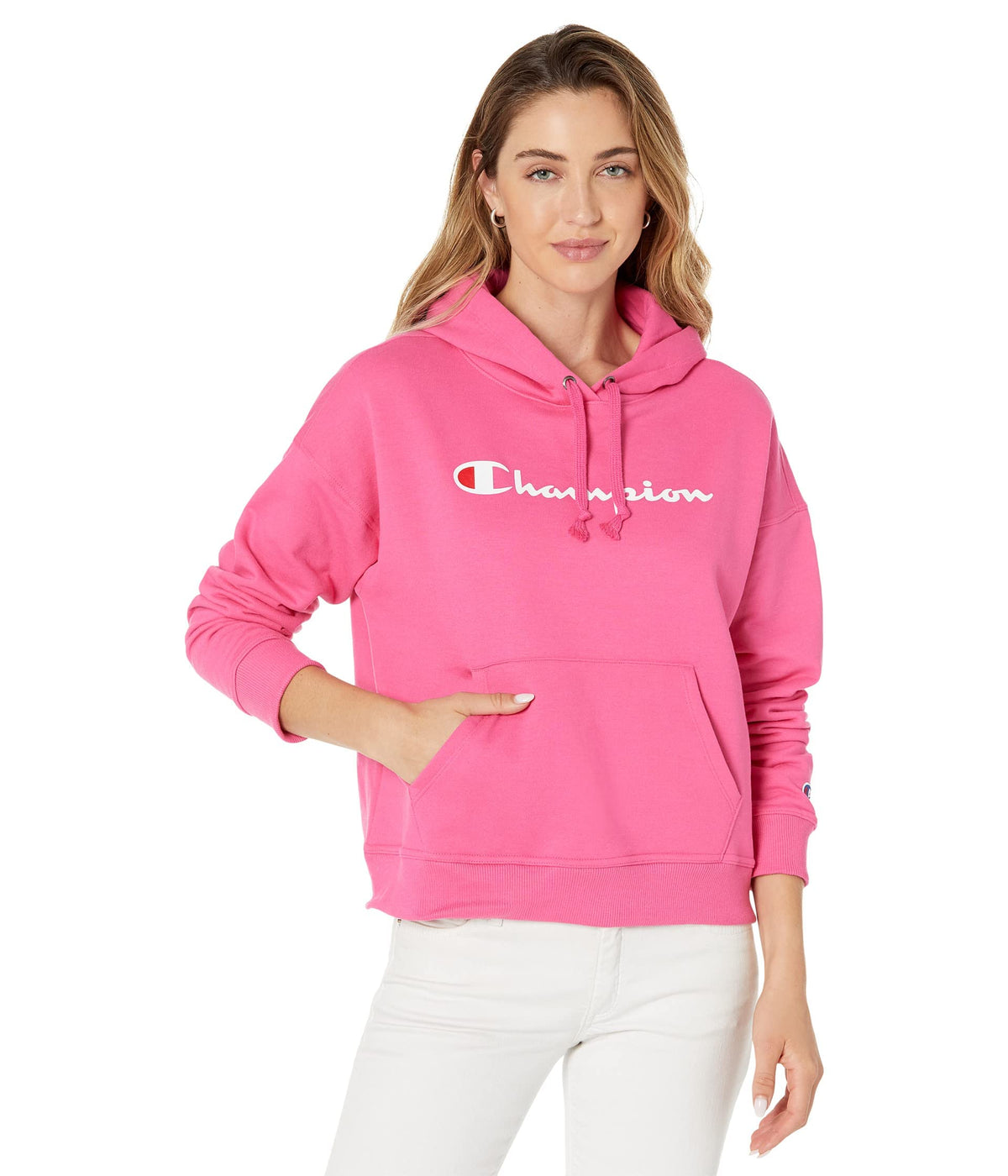Champion Womens Hoodie Powerblend Fleece Hoodie Sweatshirt for Women Script (Reg. or Plus)