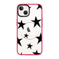 CASETiFY Compact iPhone 14 Case [2X Military Grade Drop Tested / 4ft Drop Protection/Compatible with Magsafe] - Stars Black - Hot Pink