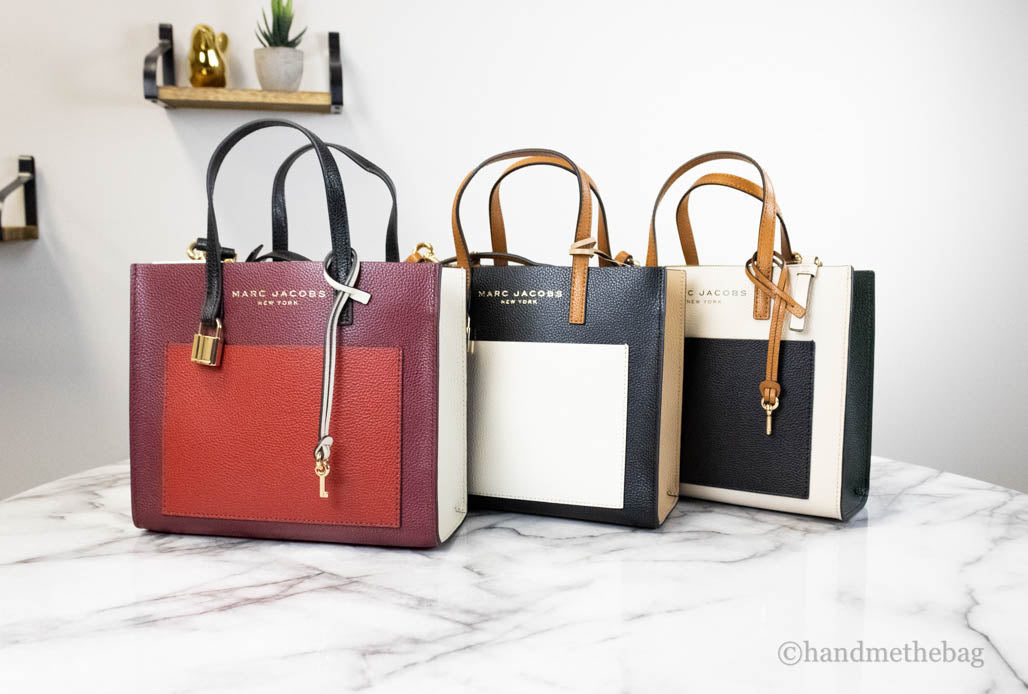 Marc Jacobs Grind Mini Pomegranate Colorblock Leather Tote