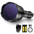 UniqueFire 365nm Black Light UV Flashlight with 5 LEDs Professional UV Light 50W Powerful Blacklight Flashlight Rechargeable for Pet Urine Finding & Mineral Antique Detection Scorpion Search etc