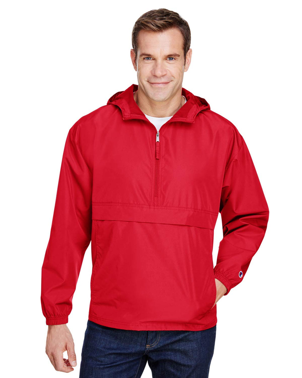 Champion - Packable Quarter-Zip Jacket - CO200 - M - Scarlet