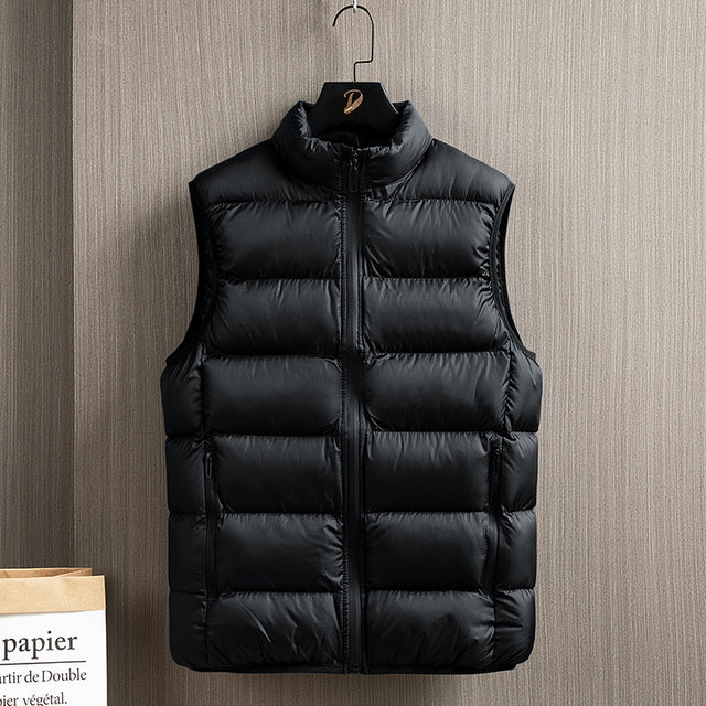 Men's Fluffy Polyester Fiber Waistcoat - Windproof & Warm