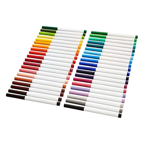 Amazon Basics Colored Markers Pack of 40 Supertip Washable Markers Multicolored for Drawing School