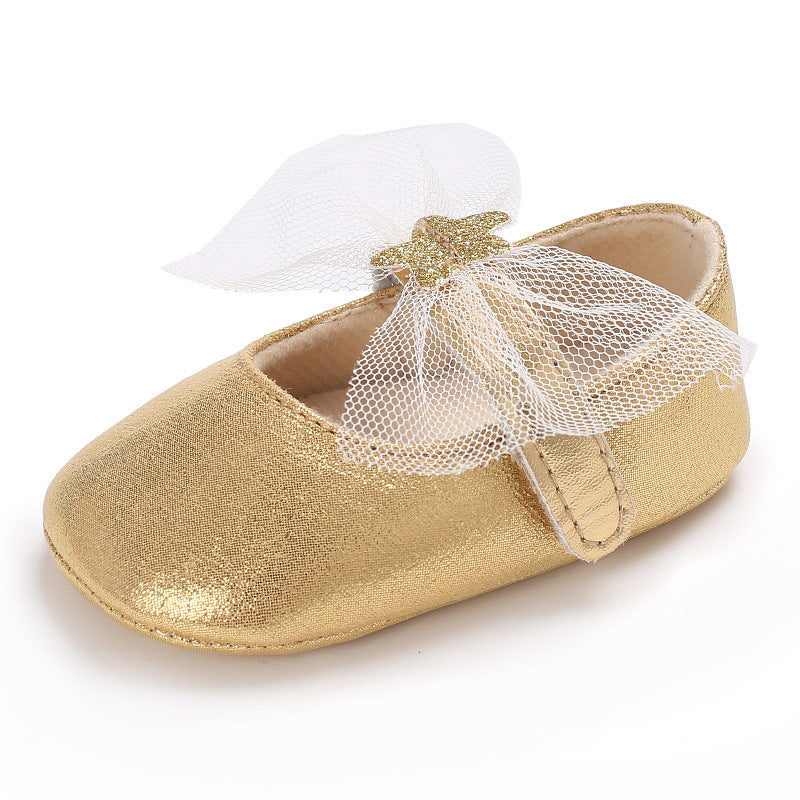 Star Lace Baby Princess Walking Shoes with Soft Sole