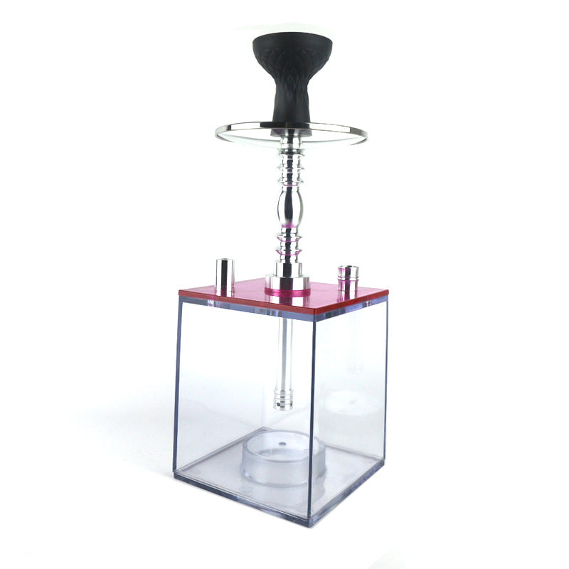 Acrylic Hookah Set with Arabic Square Design