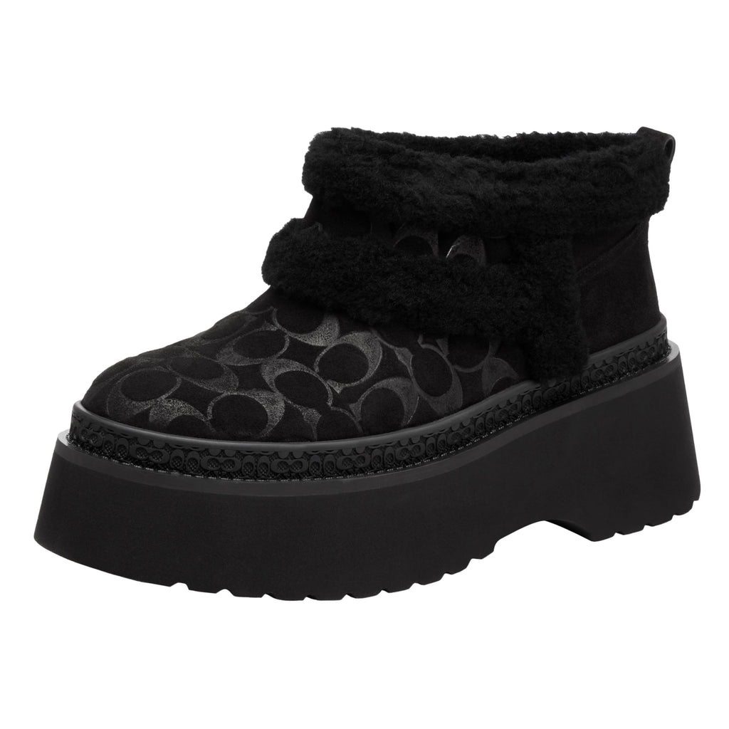Coach Womens Christina Shearling Bootie Black 5